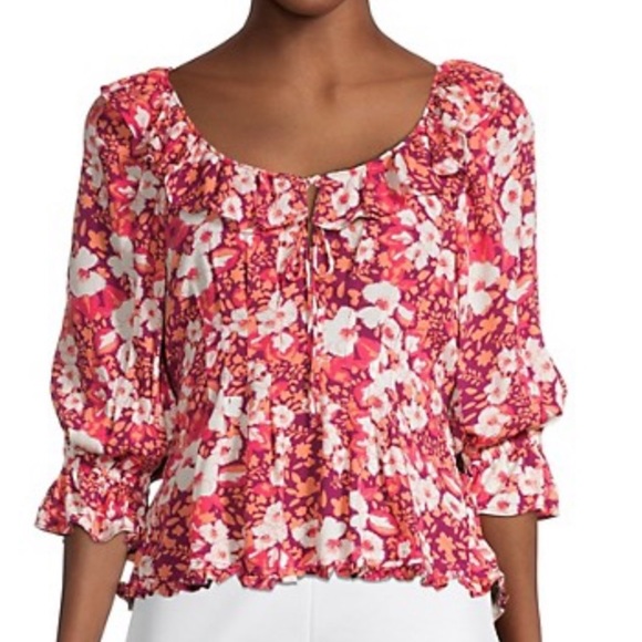 Free People Tops - Free People Sweet Memories Poet blouse Red M